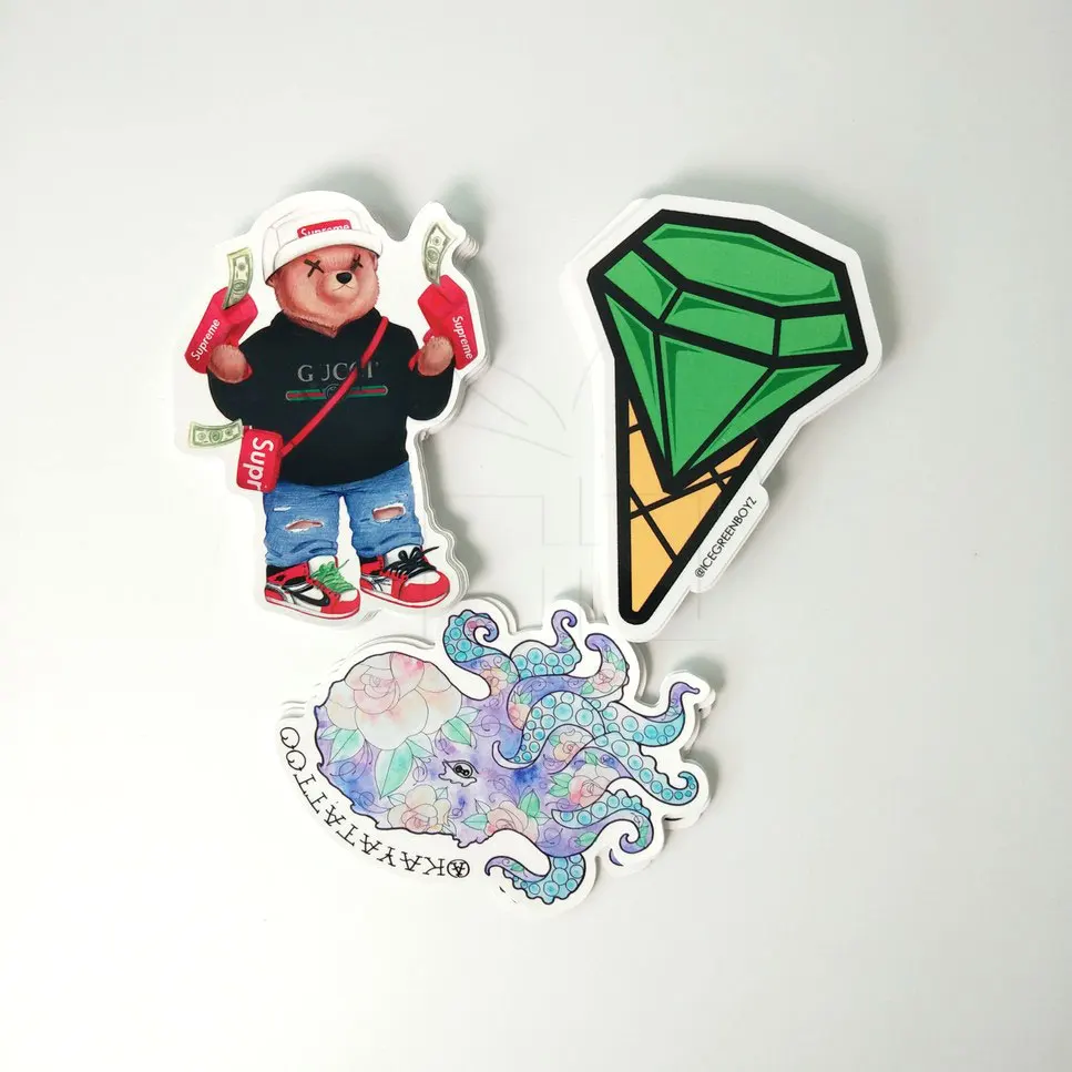 Waterproof UV Coating Custom Pvc Vinyl Car Decals Die Cut Logo Racing Motorcycle Stickers