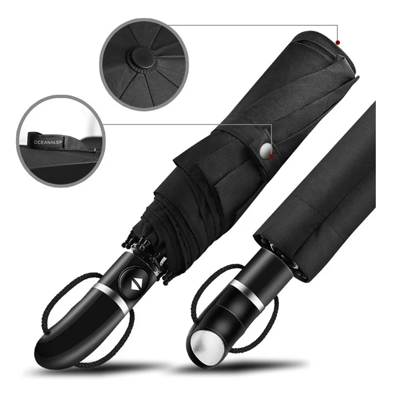 21'*8k three fold super market classic rain umbrella xiamen factory