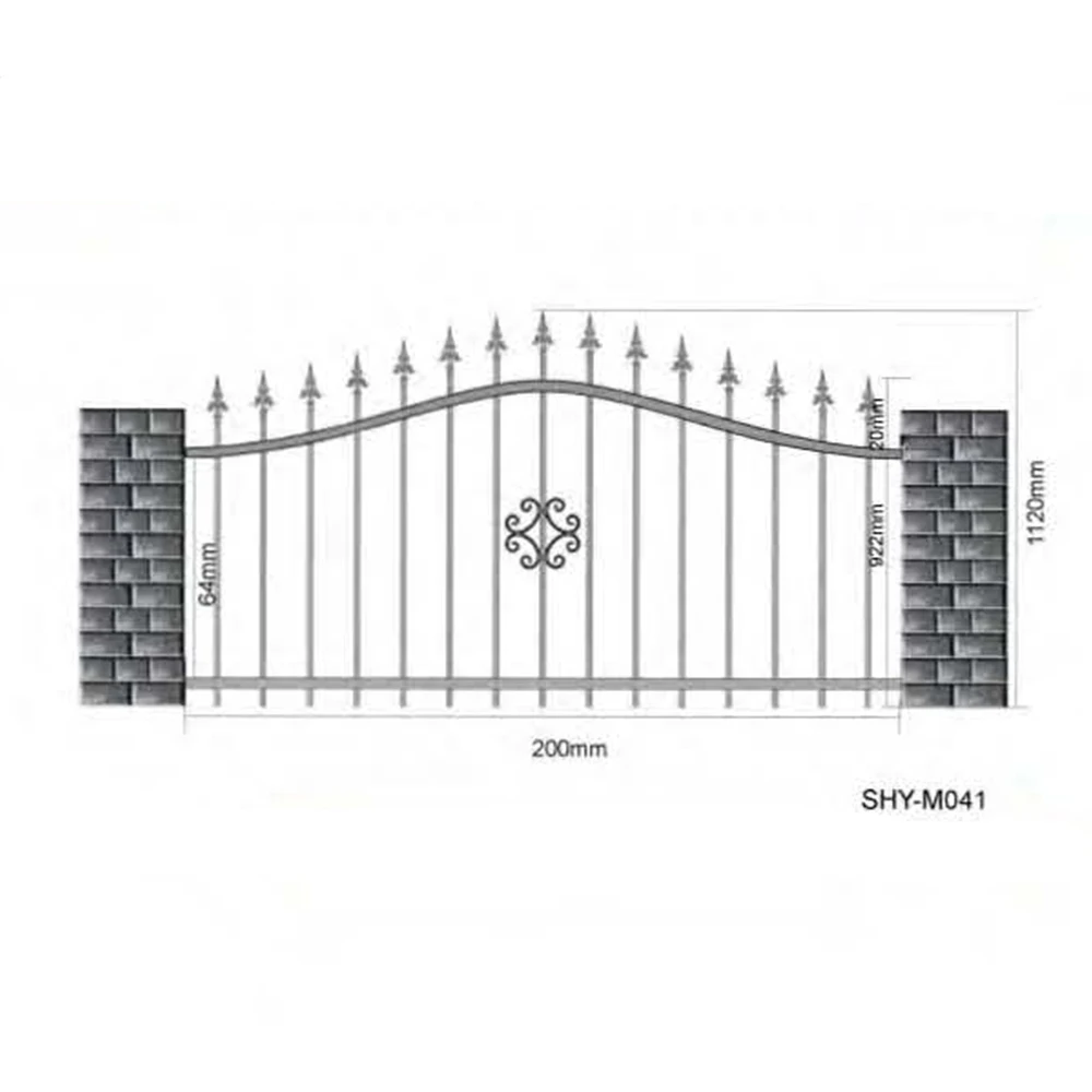 Beautiful iron fence design with gold color / wrought iron fence