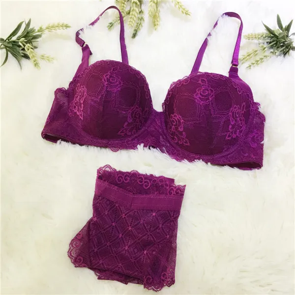 Good Quality Best Seller Flower Pattern Underwire Underwear Custom Cute Push Up Breast Bra And Panty Nighty Set For Women