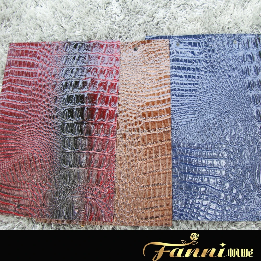 Crocodile Skin PU Bag Leather Fabric Cheap Crocodile Skin Bag Leather Made In China Low Price Crocodile Synthetic Leather