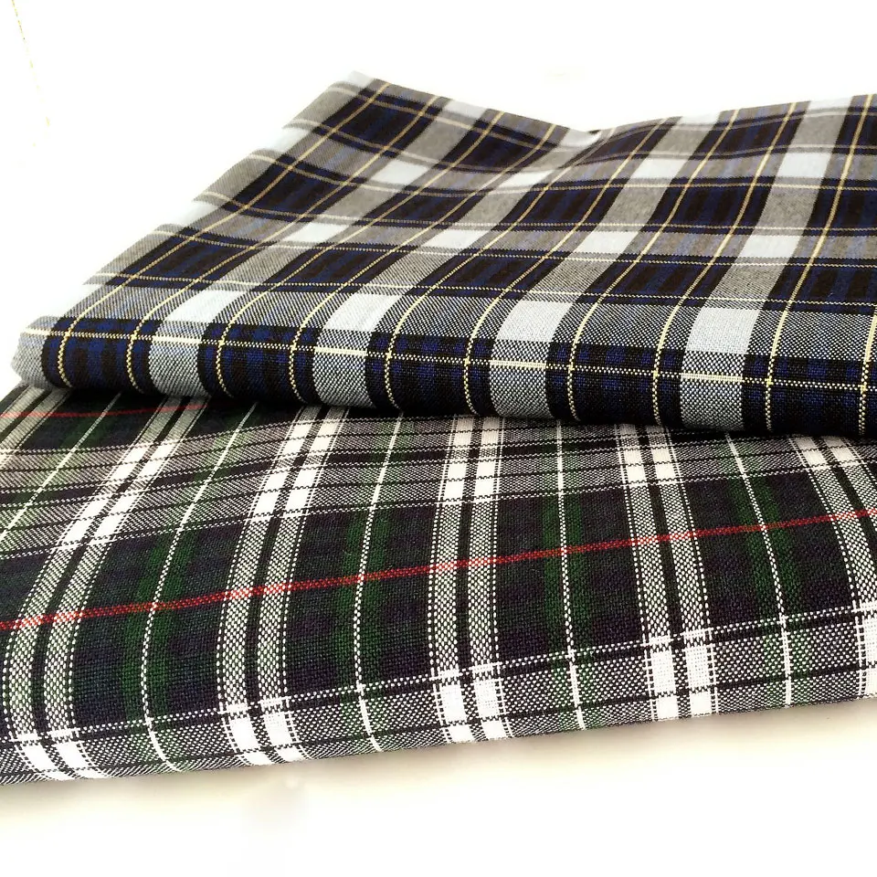 
Adult school girl plaid skirt material cotton plaid school uniform fabric 