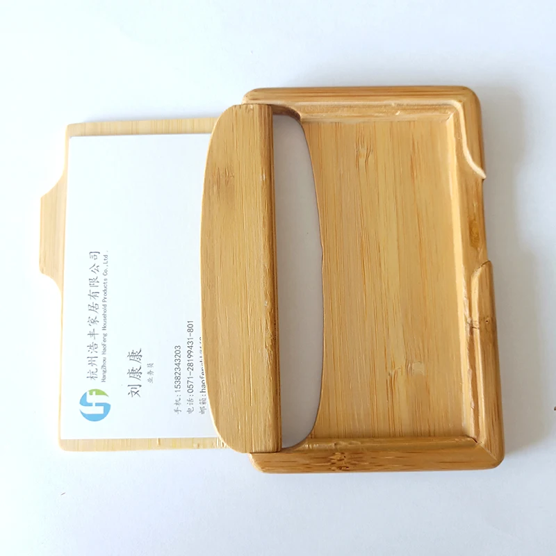 
Factory New Design Salesman Frog Wood Bamboo Carving Business Card Holder 