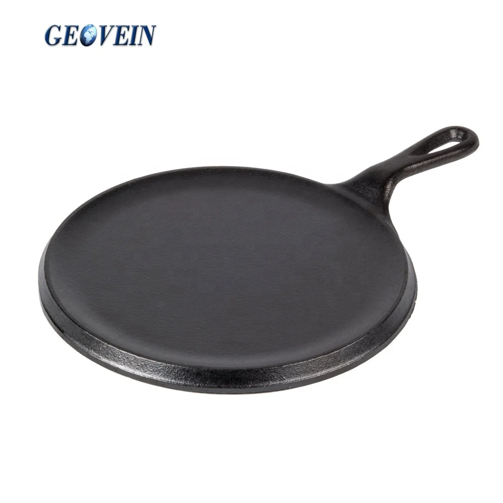 
Round Cast iron Skillet Cooking Pot Pan Non-Stick Crepe Pan 