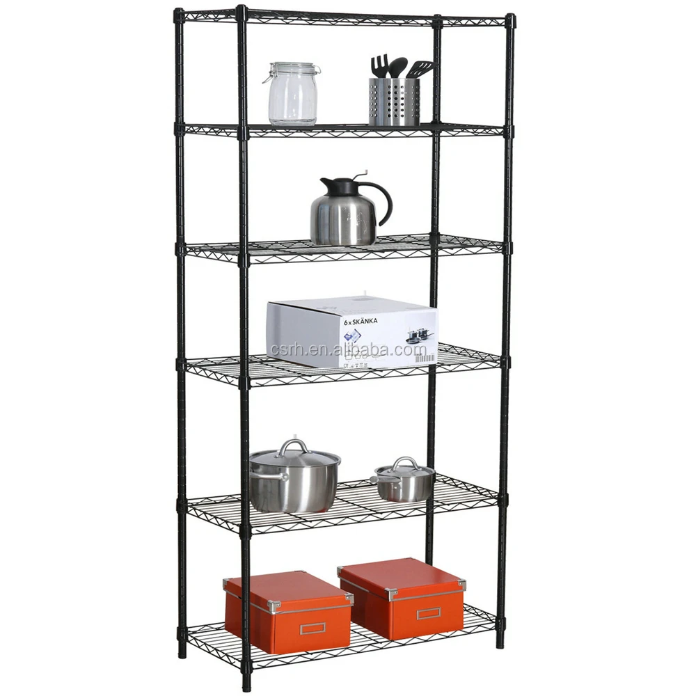 RH-WS7033170B -6  storage shelf rack     700*330*1700mm Light Duty Six Layers Storage Wire Shelf