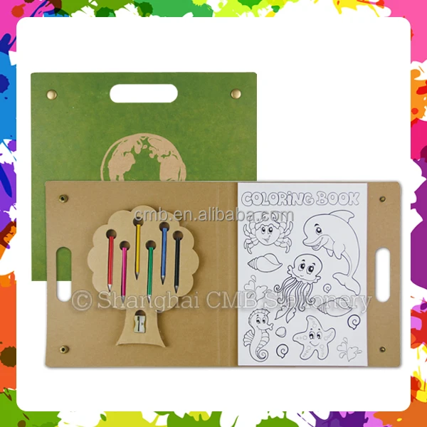 Книжка-раскраска с цветными карандашами