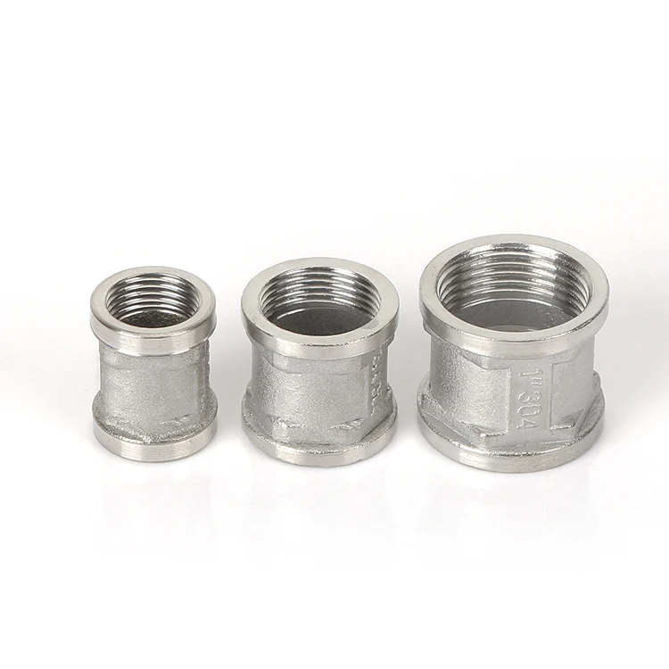 stainless steel 201 304 pipe fitting SUS female threads equal joint water plumbing pipe equal coupling fitting
