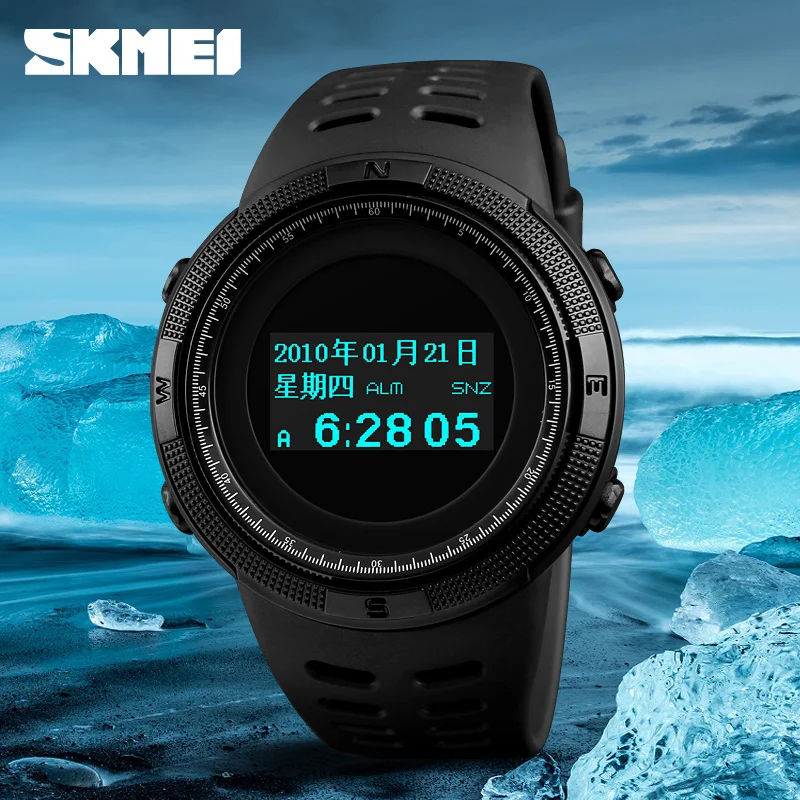 New SKMEI Brand Men LED Digital Watch 50M Dive Swim Sports Watches Fashion Waterproof Outdoor Watch 1360