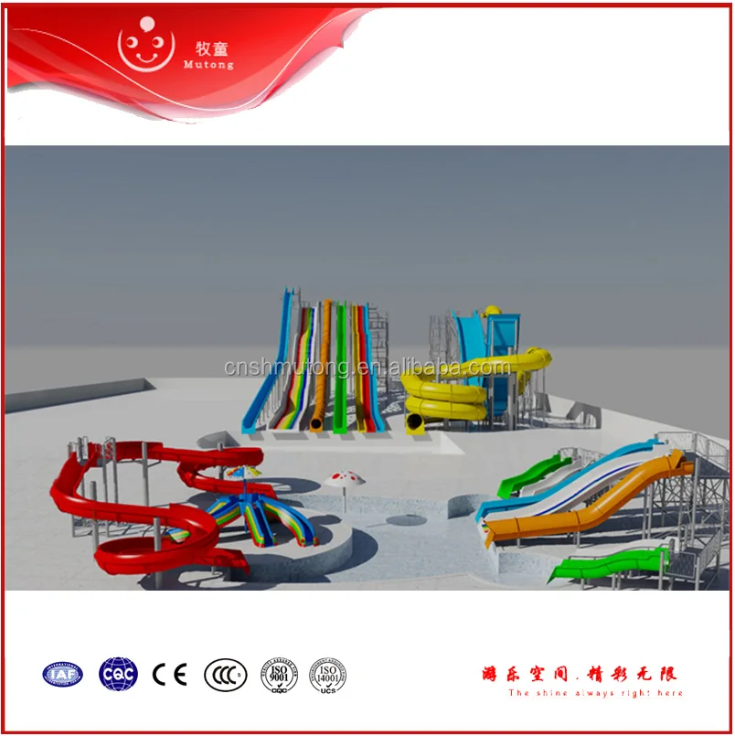 Outdoor Yellow / Green Water Park Rides For Water Theme Playground