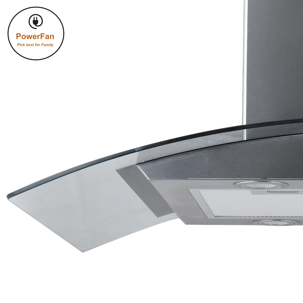 Iso Portable 220V 180W Stainless Steel Kitchen Island Range Hood