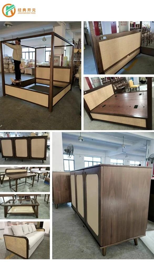 IDM-188 Modern Rattan Holiday Inn Hotel Bedroom Furniture Set Hotel Room Furniture for Sale