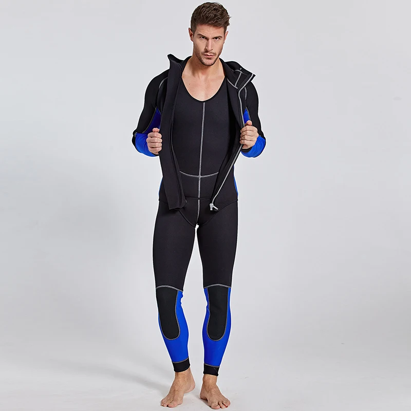 Профессиональные 3 мм плавательные Гидрокостюмы мужской костюм для дайвинга раздельный купальник для подводного плавания комбинезон для подводной охоты