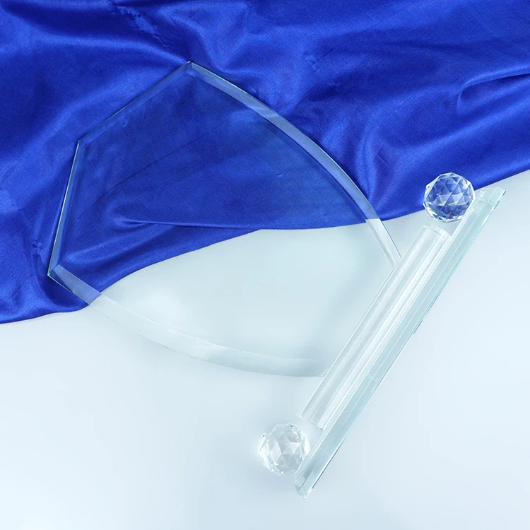 
customize shield shape crystal plaque award gift with Luxury base 