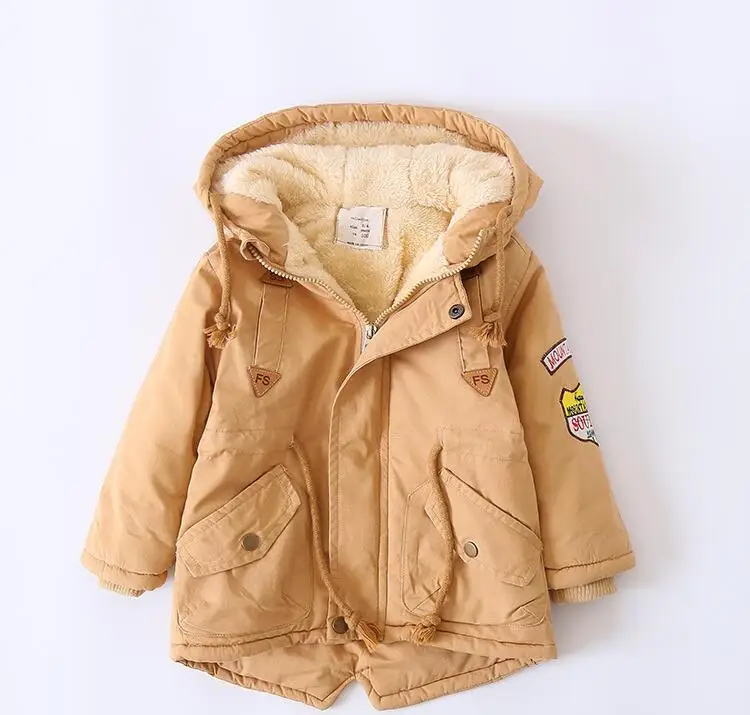 
Wholesale Winter Children Thick Jacket Coat Kids Boys Fleece Jacket Down Parkas Warm Hooded Coat 3-8Y 