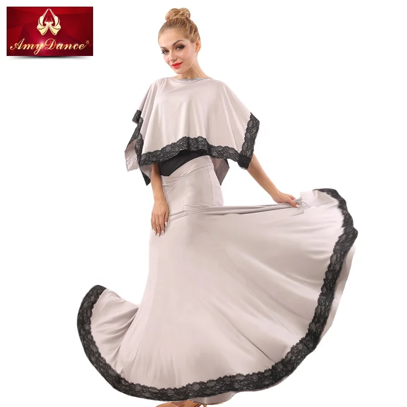 
Summer three suits asymmetrical draping design ballroom waltz dance costumes 