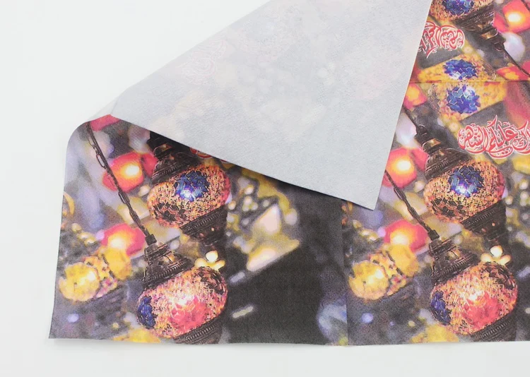 Ramadan Kareem Paper Napkin With Moon Lamp Print Islamic Month For Muslim Eid al-Fitr 33*33cm