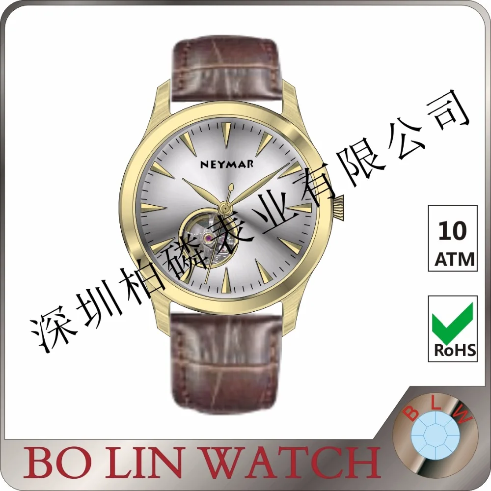 Высокое качество Элегантный и Классический обратно из нержавеющей стали Мужчины Автоматические Часы