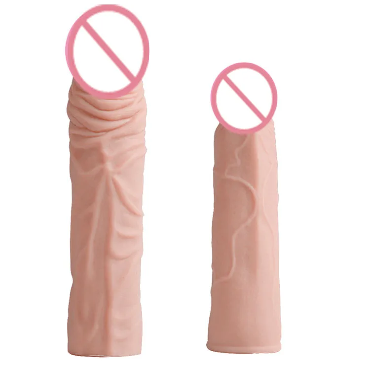 
Man Realistic Reusable Dildo Extension Silicone Cock Sleeve Men Condoms Penis Sleeve Dildo Extender 
