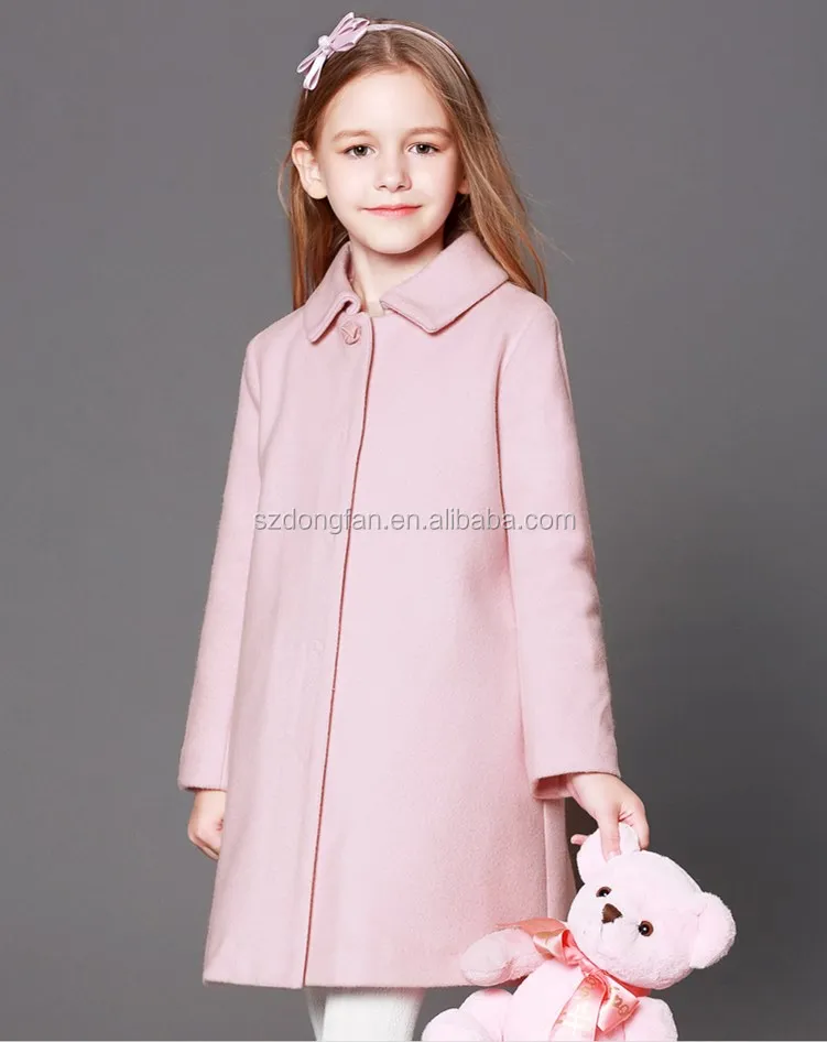 high quality Christmas childrens long coats girls boutique clothing kids winter woolen coat for wholesale