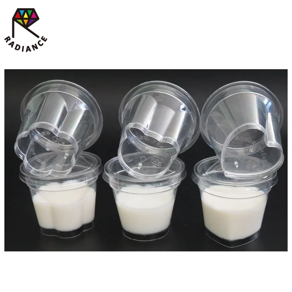 
Cute plastic pudding cup ice cream cup jelly cup with PET cap 