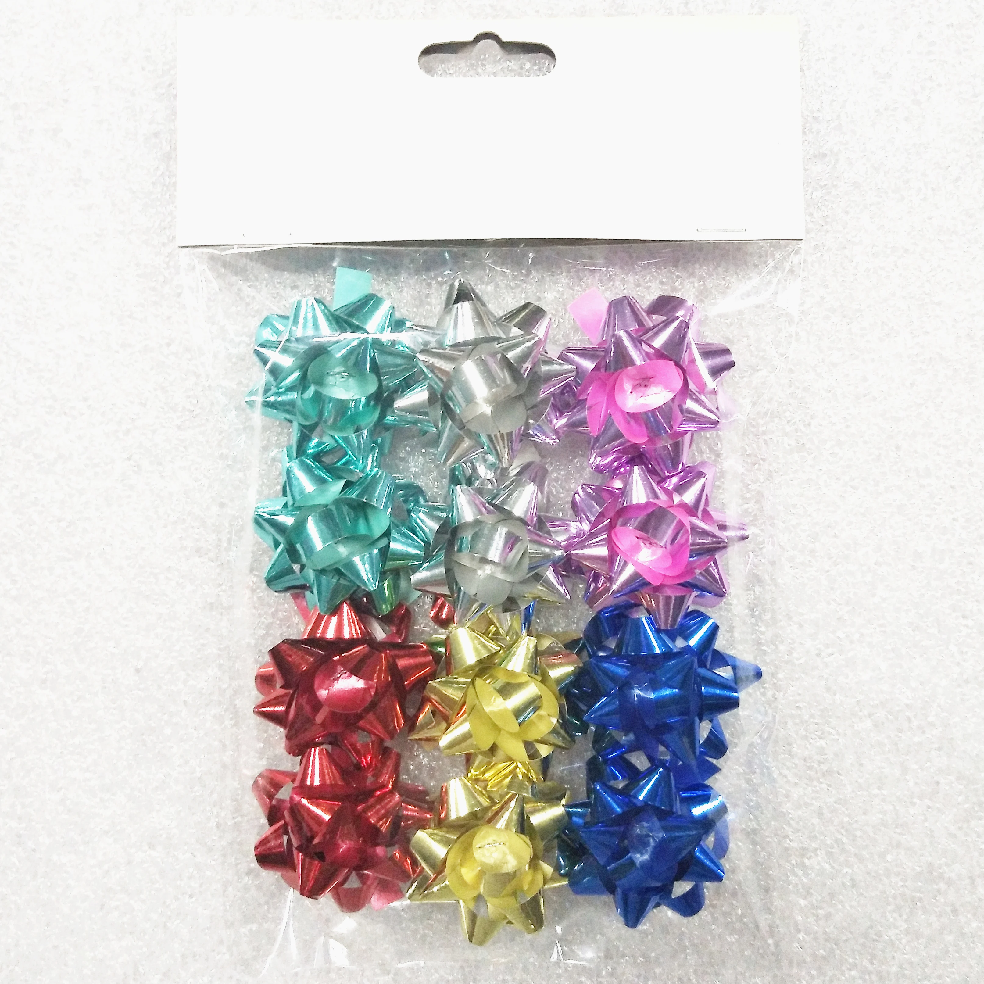 
12pk Peel N Stick 4cm Mini Star Bows for Gift Wrap 