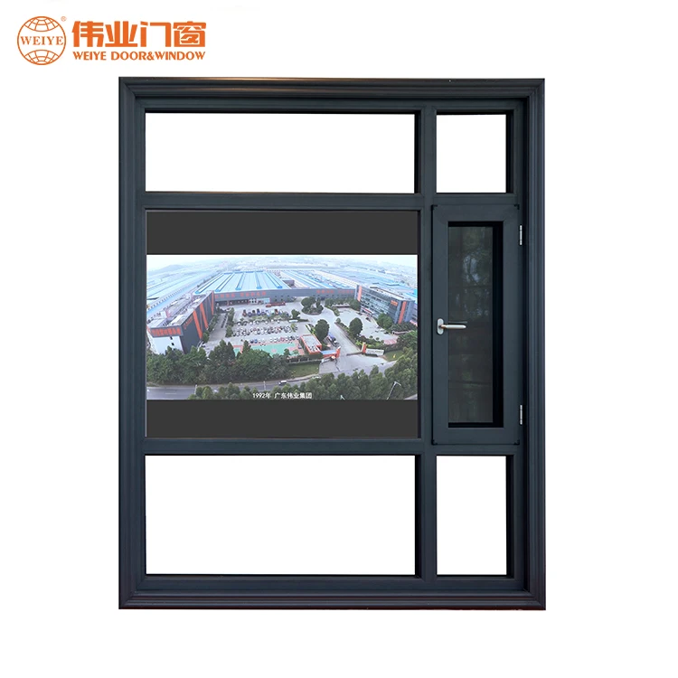 American style wood color picture casement windows grille design aluminum window