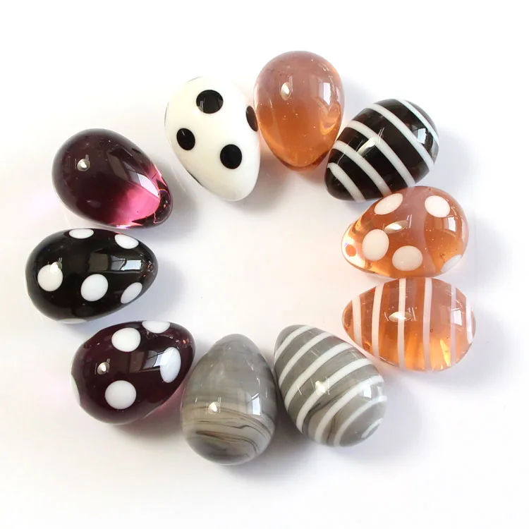 mixed decorative lampwork glass easter egg