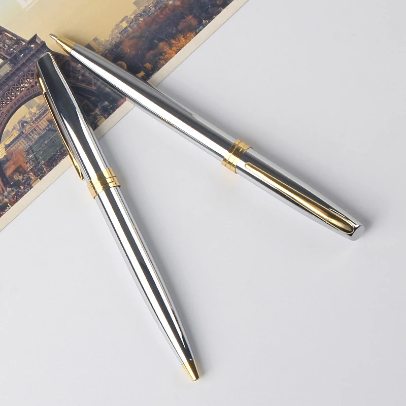 Luxury steel pen with custom logo metal pen ball steel pen canetas