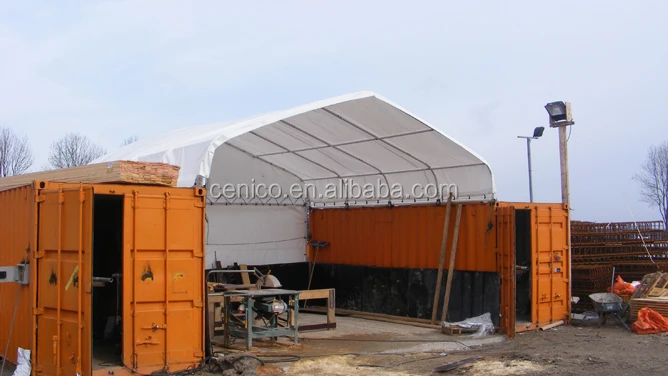 
Container roofing shelter, storage building with trim 