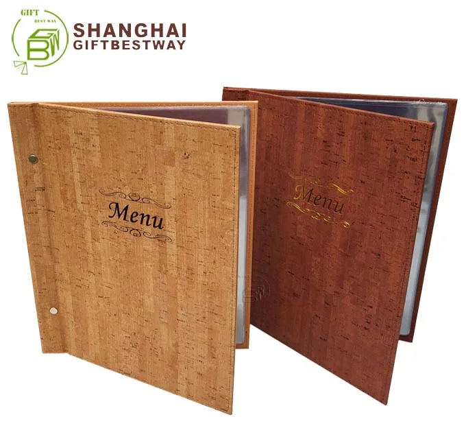 Price Competitive Wholesale A4 Size Menu Cover, Leatherette Menu Cover, Wood Grain Menu Cover