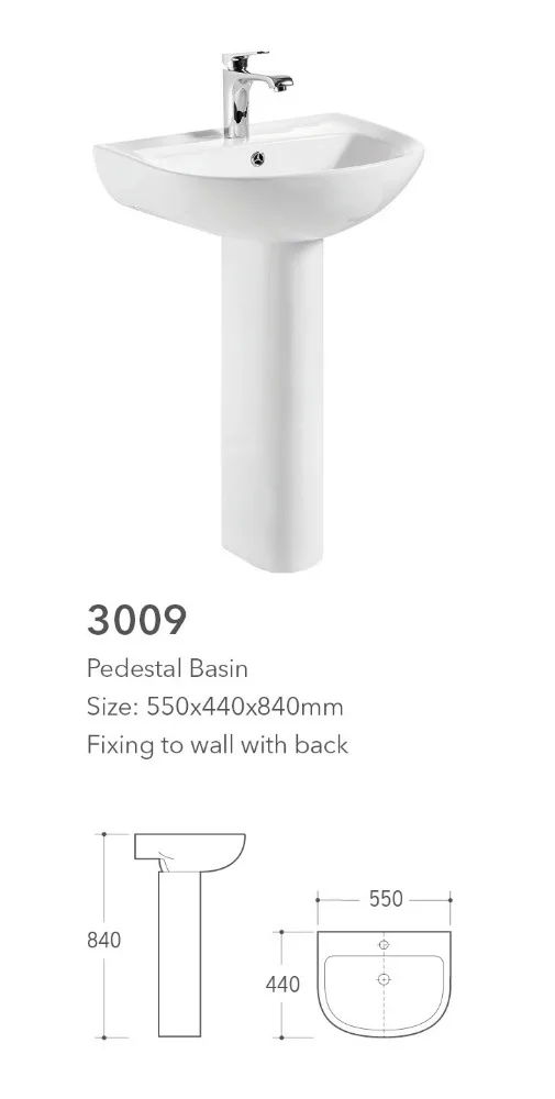 factory direct price floor mounted two piece pedestal glass basin for hot sale