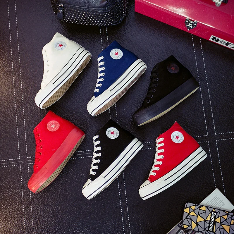 
Custom Made lace up high top Women Canvas Shoes Wholesale factory price 