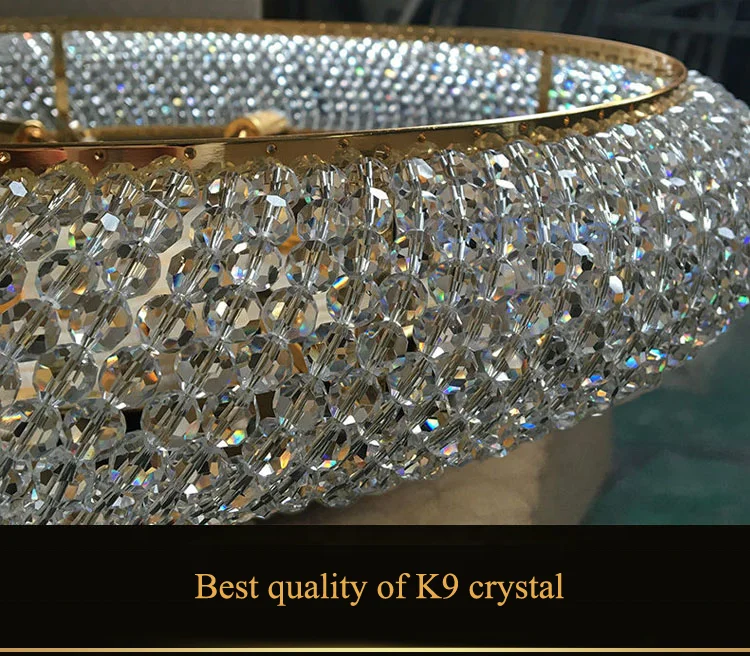 Wholesale Flush Mount Hotel Villa Crystal Ceiling Lamp Banquet LED Chandelier Ceiling Light