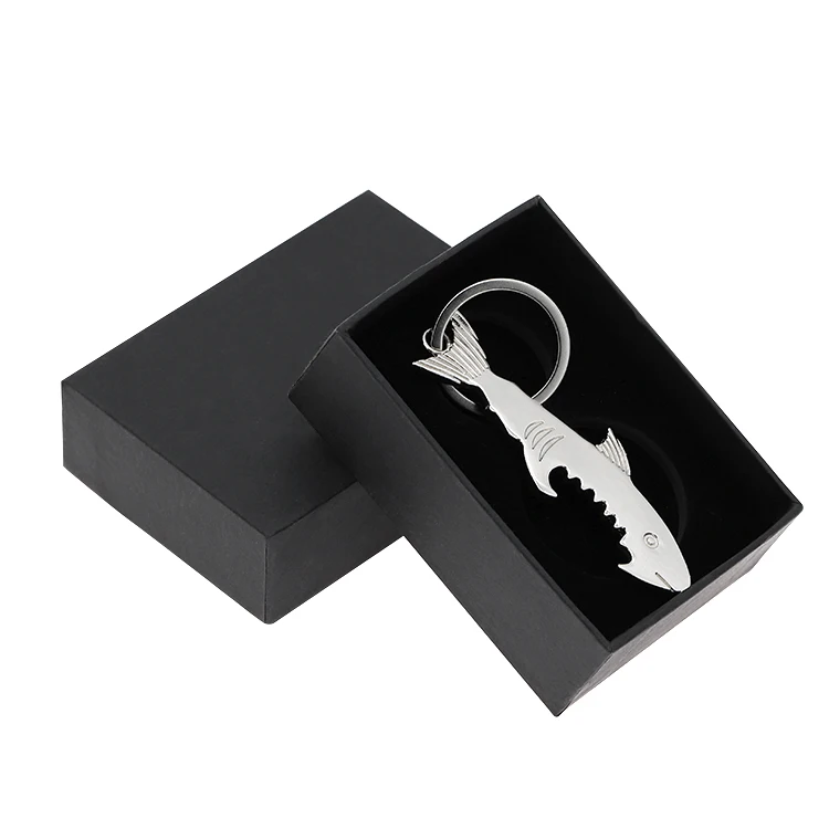customized silver shark bottle opener with logo