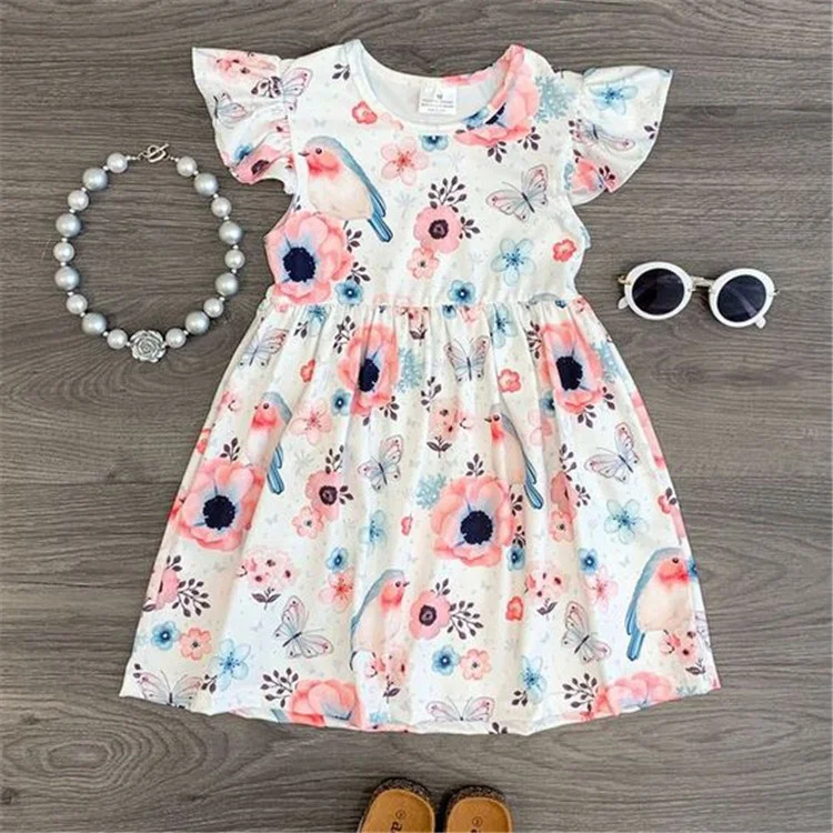 Wholesale girls clothes kids beautiful Aria Floral Dress baby girl dress new style