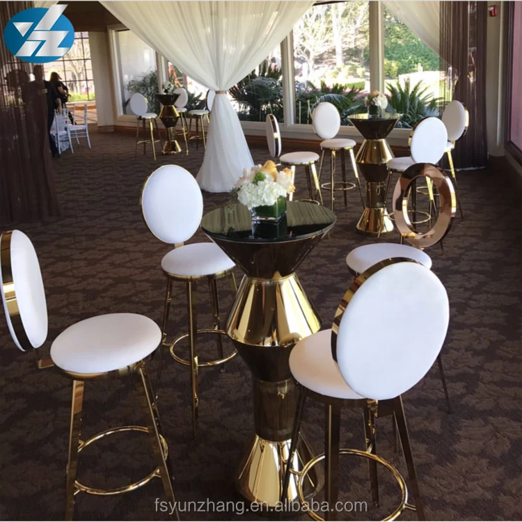 
Wholesale modern stainless steel round the back bar chair 