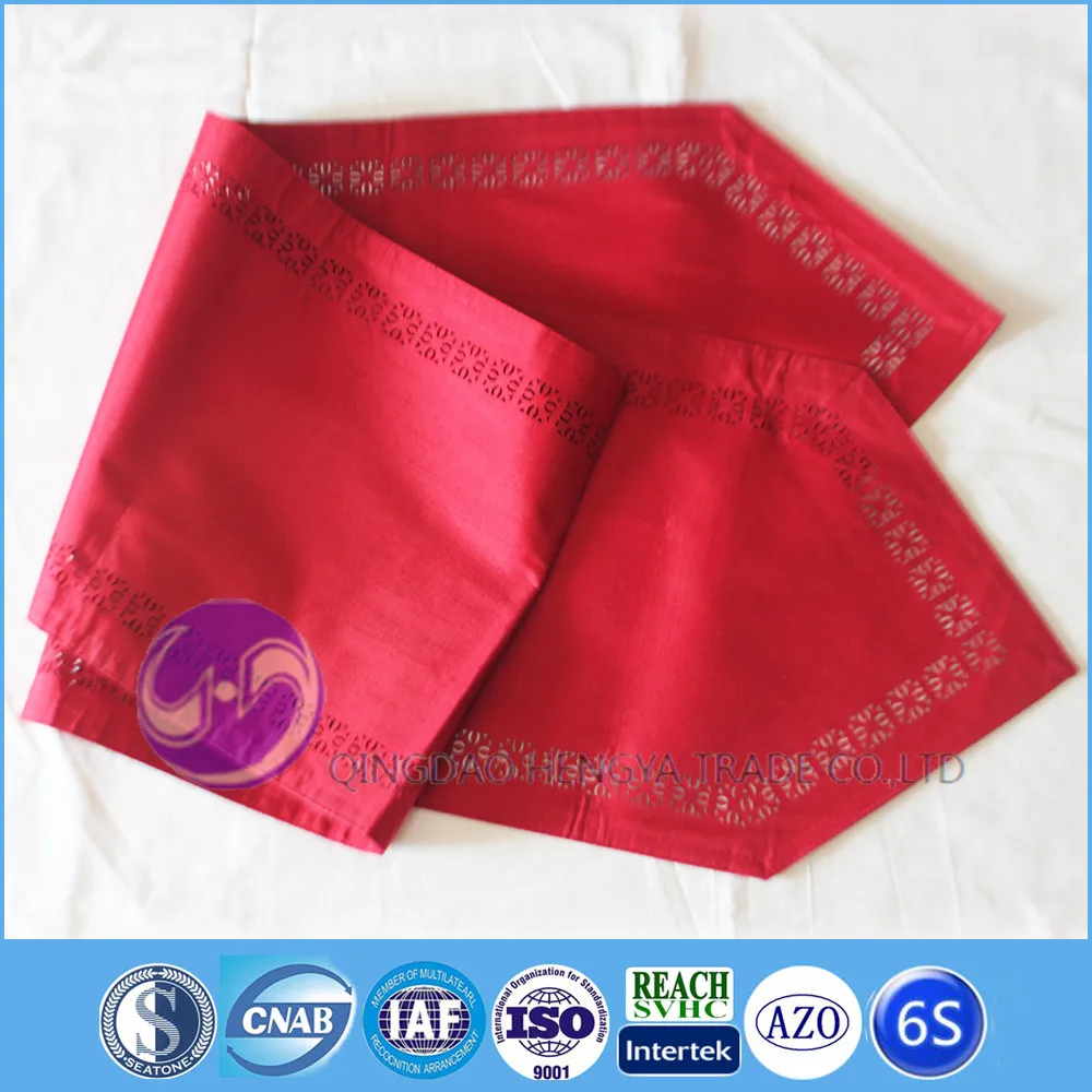 
cheap wholesale red laser cut felt snowflake christmas table runner 