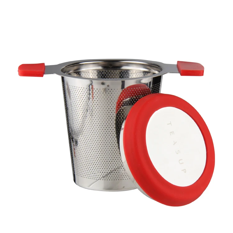 Wholesale Eco-Friendly  Stainless Steel Tea Infuser, Reusable Tea Strainer For Mugs&Teapot Bottle With Silicone Cover Lid