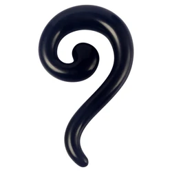 Black Snail Shape Ear Tunnel Question Mark Design Acrylic Ear Expander Body Piercing Jewelry