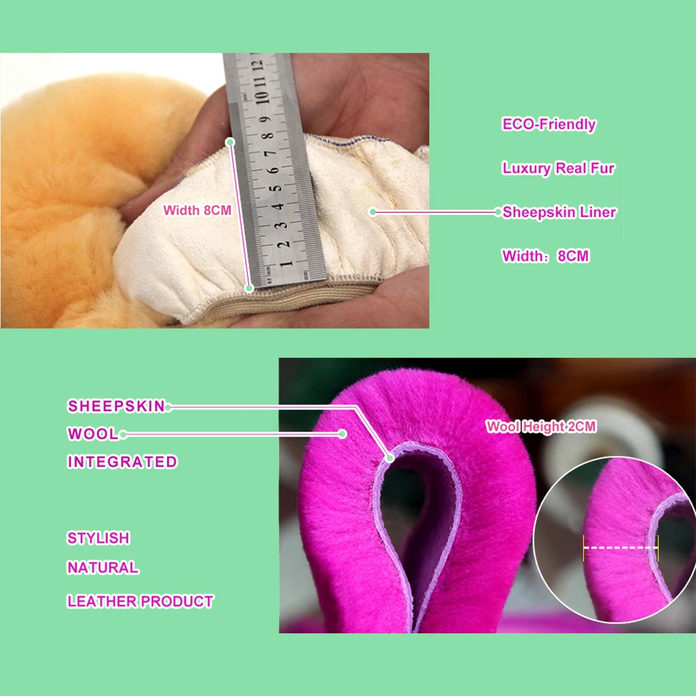 Fur Car Styling steering wheel covers for Adults Woman Man Car Accessories by Australian Merino Wool Fur Universal size