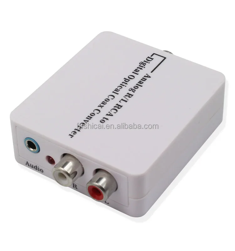 Analog R/L Rca to Digital Optical Coax Converter With DC Cable Audio Converter