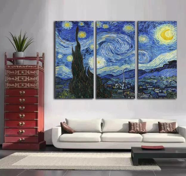 
Vincent van Gogh art reproduction The Cafe Terrace at night framed scenery paintings modern home decor oil painting prints 