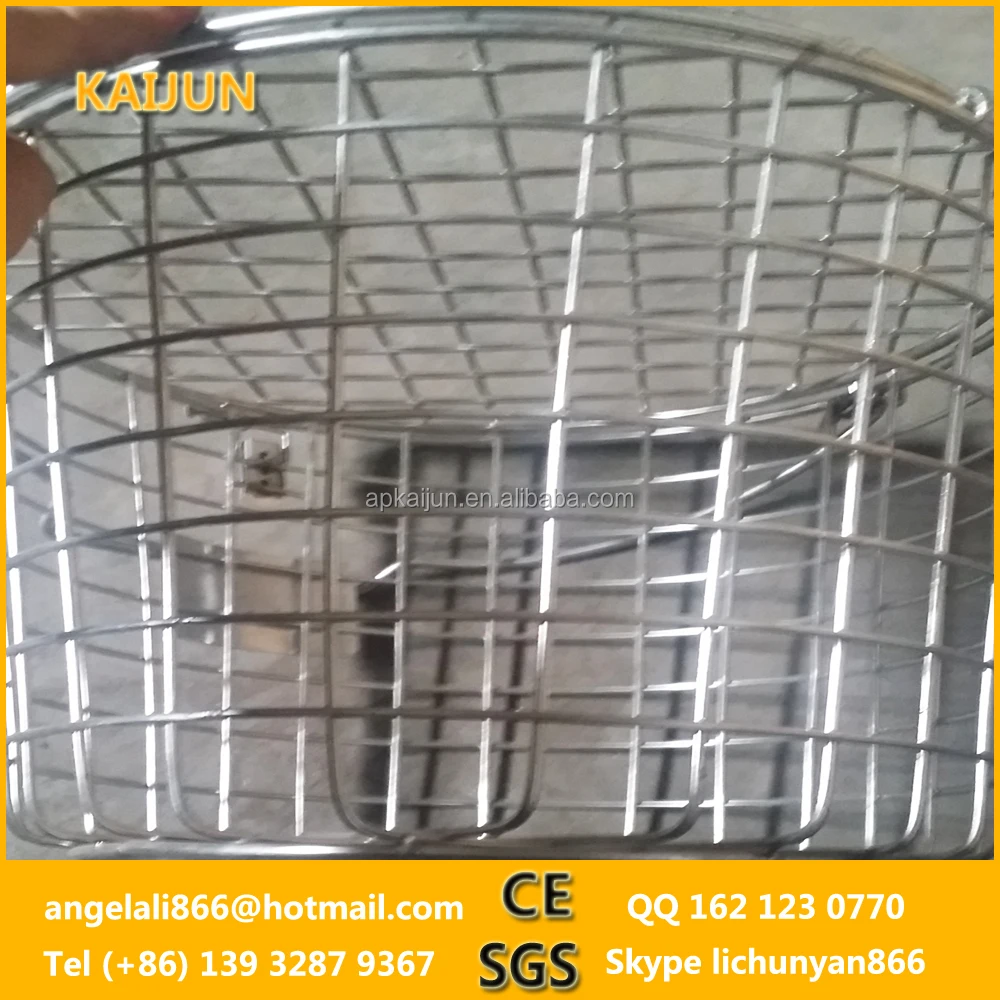 stainless steel 304 round shape storage metal wire basket with handle