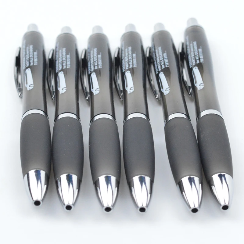 Wholesale Classic Cheap Ballpoint Plastic Pen Promotional Logo Click Black Ball Pen