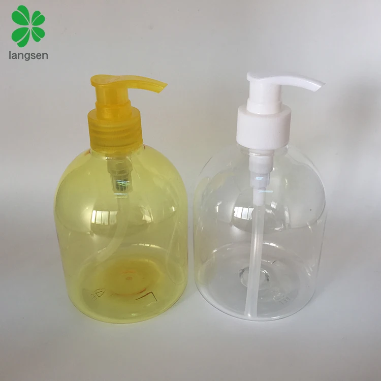 PET plastic 16 oz 500ml hand wash soap liquid bottles with soap dispenser, shampoo bottles