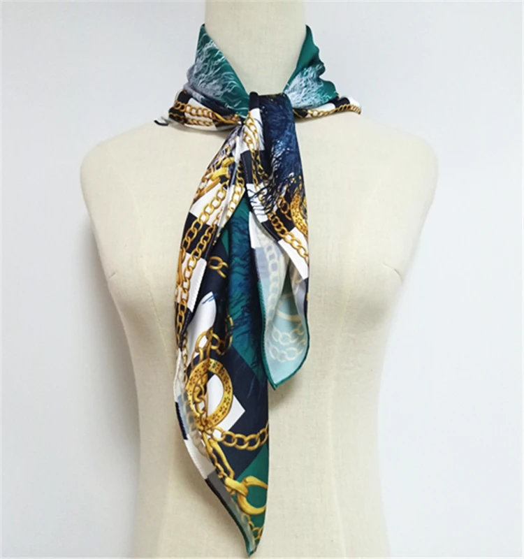 Newest Custom Printed Satin Silk Scarf Turkey Men Headscarf Colorful Designer Pattern All Seasons-Spring Summer Autumn Winter