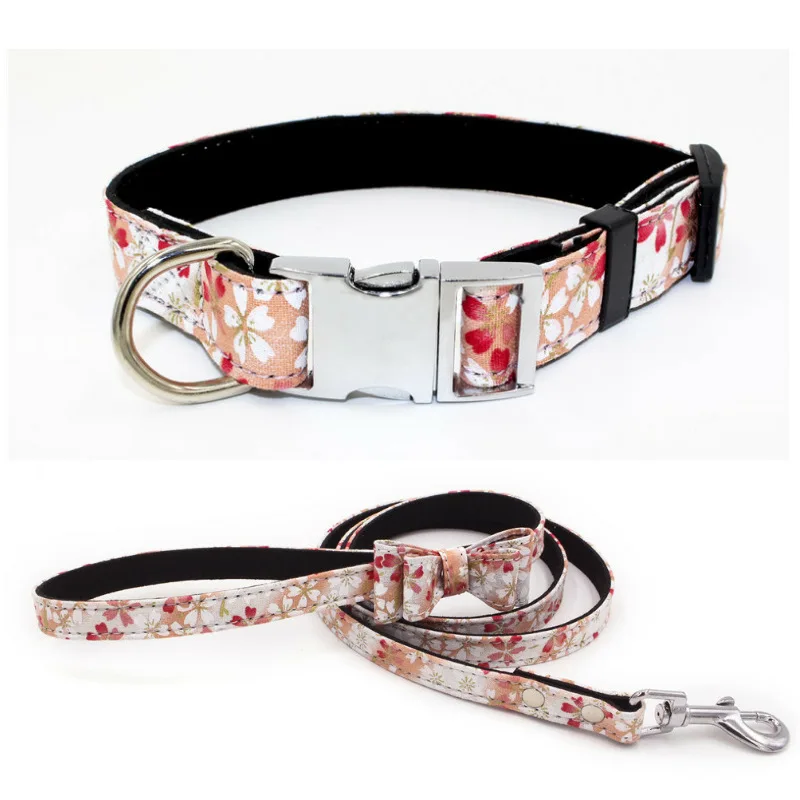 Printed Pet Safe Buckle Products Lettering Dog Collar Berry Dog Supplies Pet Collar Leash Set