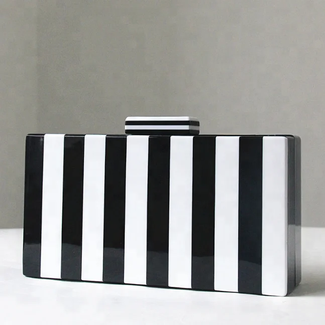 Wholesale Customized Zebra-stripe purses and handbags Acrylic Evening Clutch handbags for women