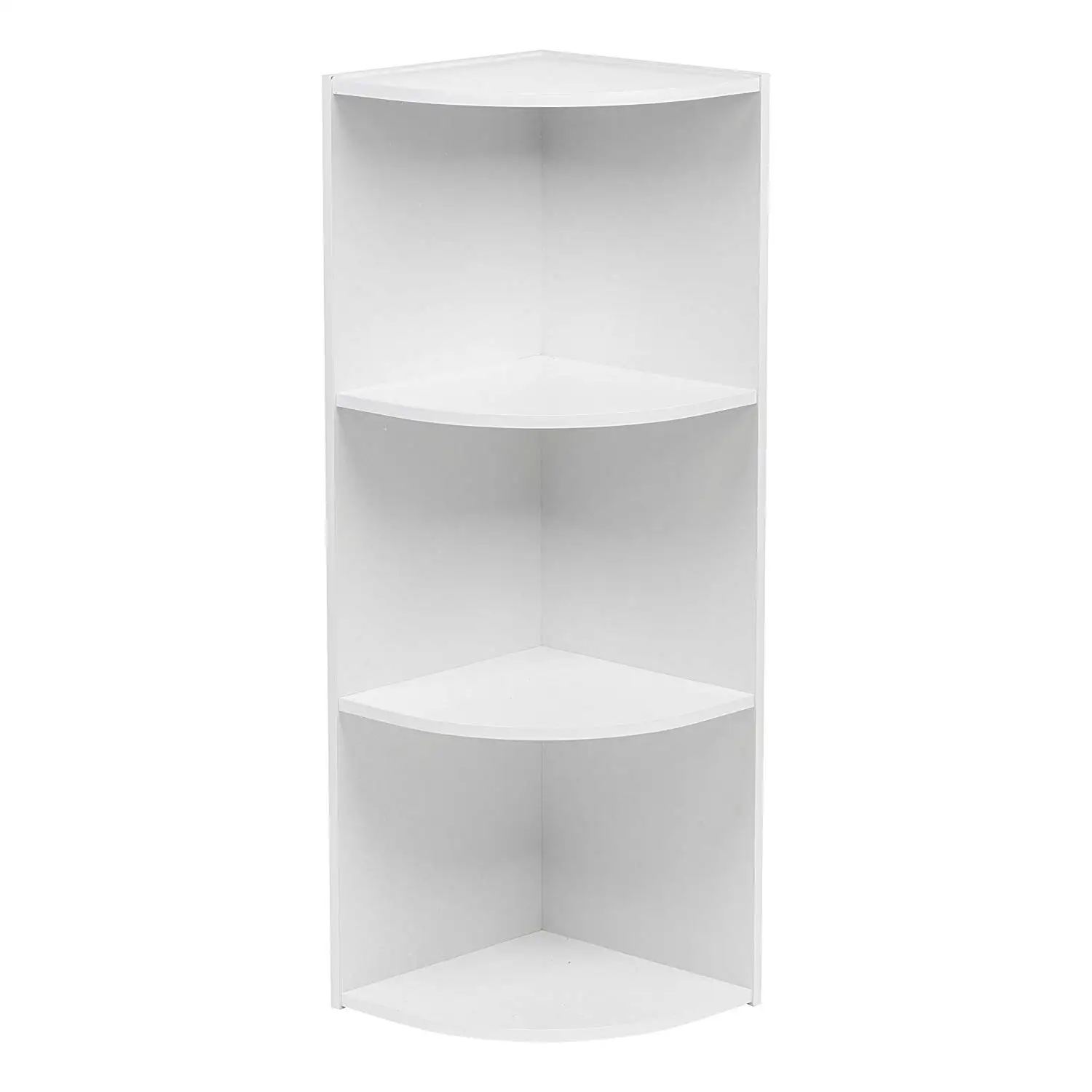 3 Shelf Corner Bookshelf White