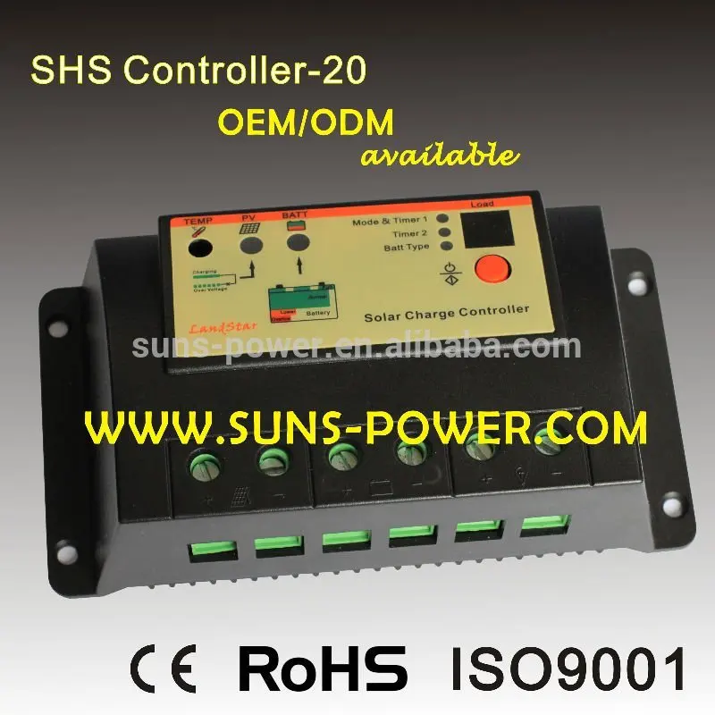 12V 24V PWM Solar Power System Regulator 20A with CE RoHS ISO9001